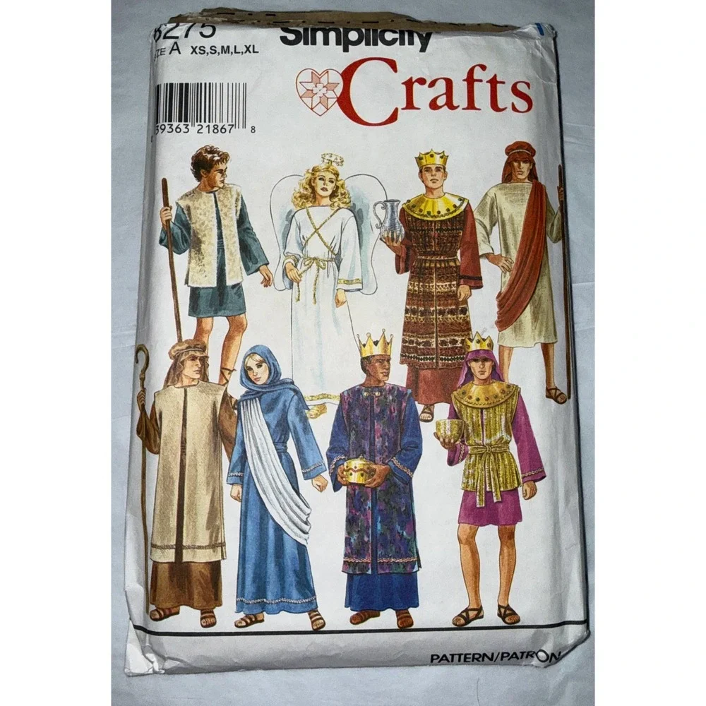 Simplicity Sewing Pattern Lot Nativity Costumes Kids Adults S-XL Multicolor DIY